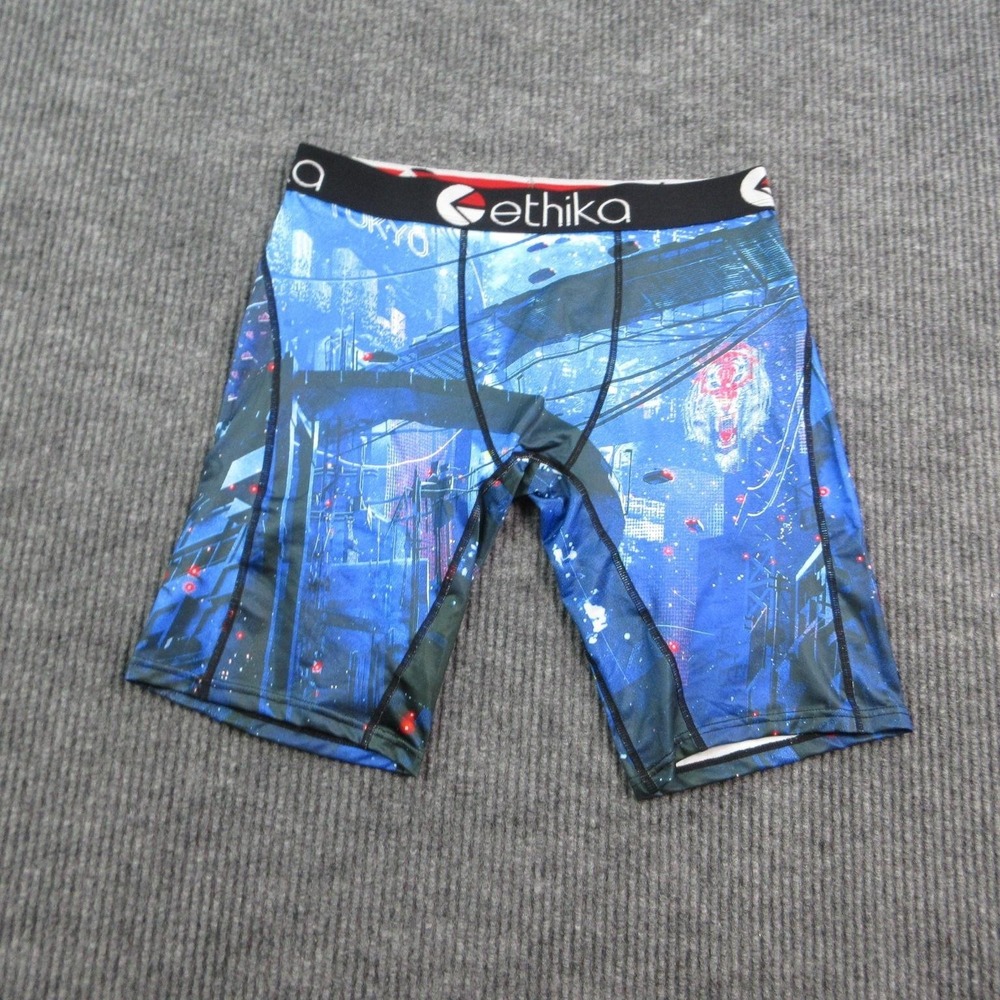 Ethika Boxer Briefs Mens L Blue Microfiber Polyester Spandex Tagless NWOT